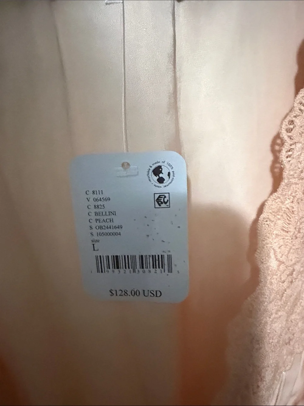 Free People Peach Lace Trim Peasant Top